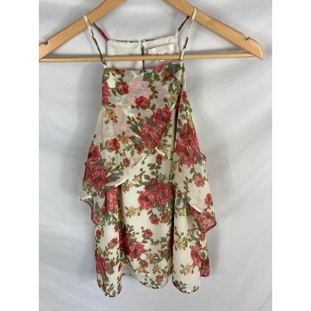 WAYF Floral Print Sleeveless Blouse Size Medium